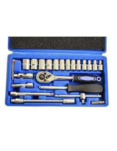 Juego de Herramientas con Maletin 25 piezas Carraca Destornillador Llave Vaso Allen 2