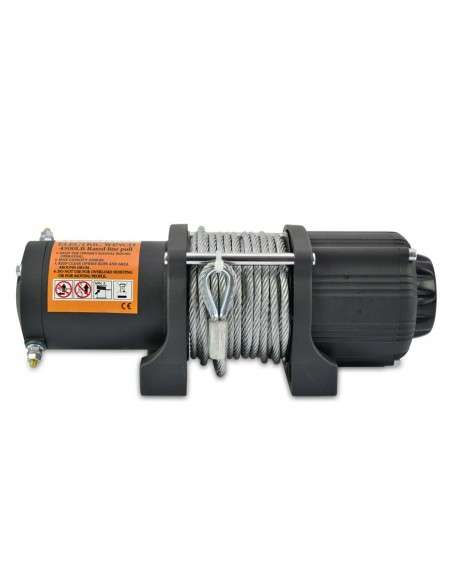 WinchPro - Cabrestante Eléctrico 12V 2000kg/4500lbs, 15m De Cuerda De Acero, 2 Mandos A Distancia (1 Inalámbrico, 1 Cable), Placa De Montaje, Ideal Para Atv, Buggies, Remolques Quads Y Barcos