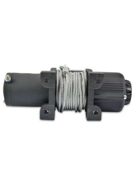 WinchPro - Cabrestante Eléctrico 12V 2000kg/4500lbs, 15m De Cuerda De Acero, 2 Mandos A Distancia (1 Inalámbrico, 1 Cable), Placa De Montaje, Ideal Para Atv, Buggies, Remolques Quads Y Barcos
