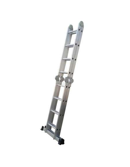 Grandmaster - Escalera De Aluminio Plegable 575cm, Multifuncional 6 En 1, Carga Máxima 150kg, Diseño Antideslizante, Tamaño Plegado 149x35x29cm