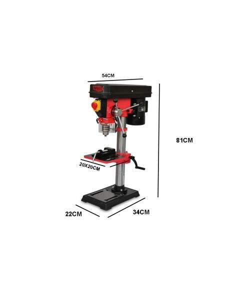 Spark - Taladro De Columna 550W, Taladro Vertical 220V, 12 Niveles De Velocidad, Altura 820mm, 220-2450 Rpm, Diámetro Máximo De Perforación 16mm, Taladro De Banco, Taladro De Mesa