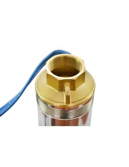 Grandmaster - Bomba De Agua Sumergible Para Pozo, 1100W/1.5CV, 6m3/h, Acero Inoxidable, Profundidad Máxima 40m, Cable Eléctrico 22m, 2850RPM, IP68, Bomba Eléctrica 1,5" , 16 Impulsores