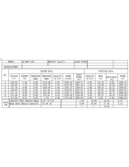 Grandmaster - Bomba De Agua Sumergible Para Pozo, 1100W/1.5CV, 6m3/h, Acero Inoxidable, Profundidad Máxima 40m, Cable Eléctrico 22m, 2850RPM, IP68, Bomba Eléctrica 1,5" , 16 Impulsores