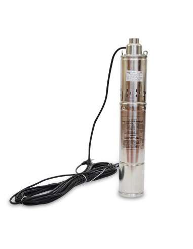 Bomba De Agua Sumergible Para Pozo Profundo, 1100W, 2.28m3/h, Acero Inoxidable, Profundidad Máxima 40m, Cable Eléctrico 15m, 2850RPM, IP68, Bomba Eléctrica 1"