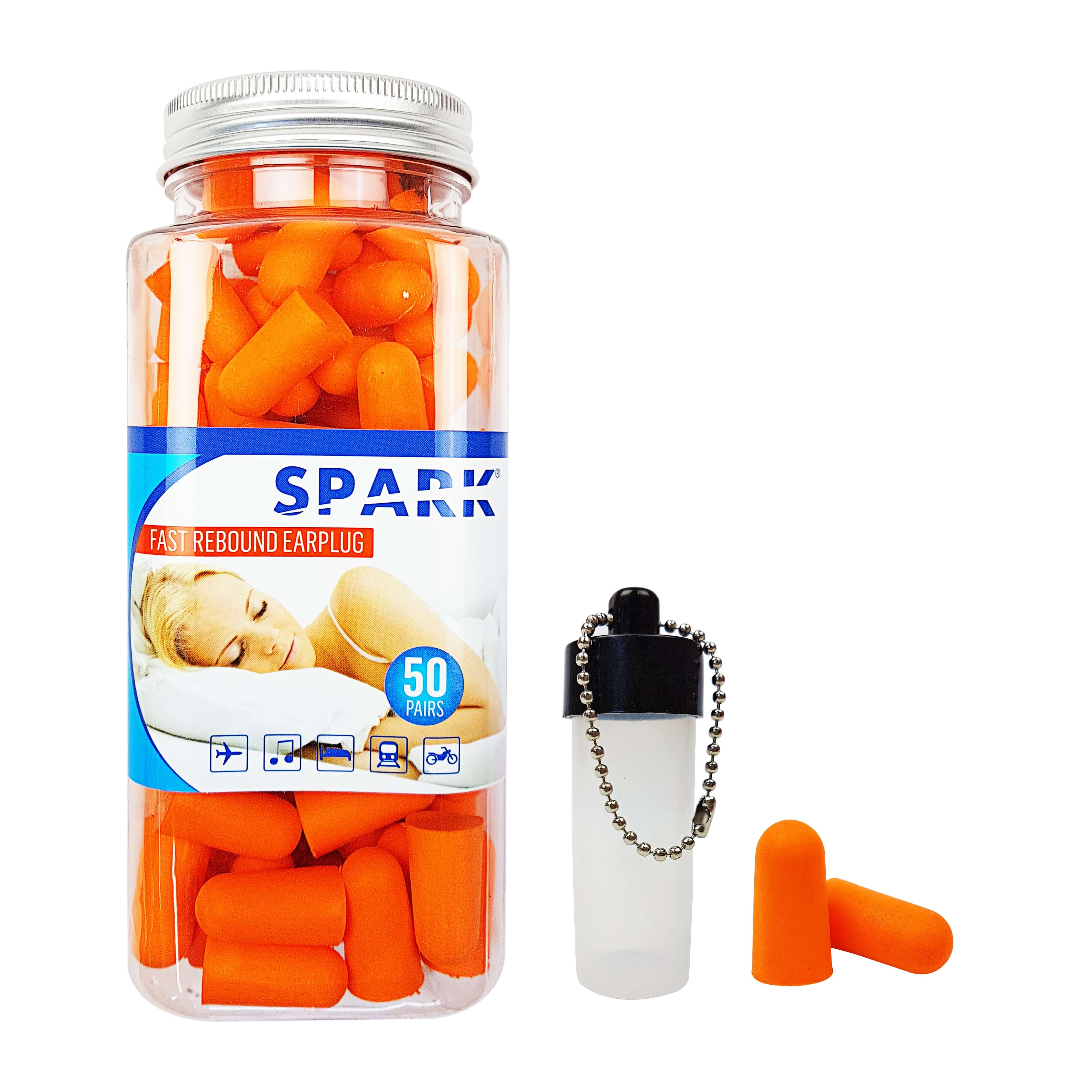 Spark - Tapones Oidos Dormir 50 Pares, Protección Auditiva SNR 34 dB,  Reducción De Ruido, Rebote Rápido (~20s), Tapones