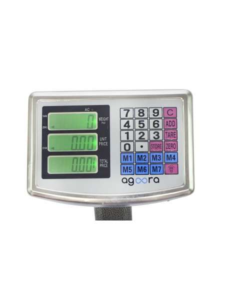 AgoraDirect - Báscula Industrial 300kg/50g, Pantalla LCD Digital, Plegable, Balanza De Plataforma Reforzada 40x50cm, Acero Tratada Térmicamente, Báscula De Paquetes Postales Para Pesaje