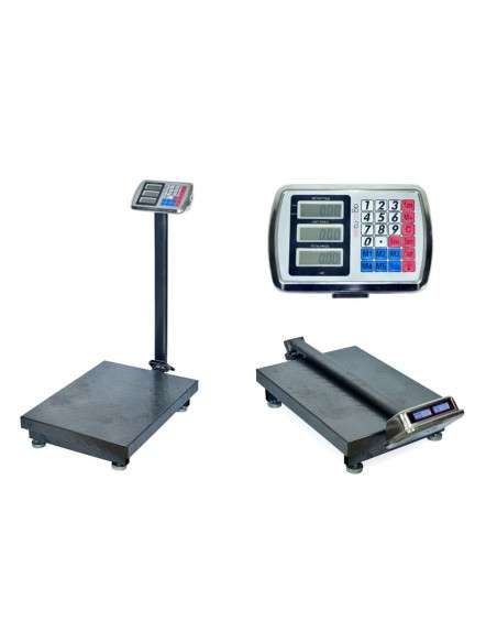 Grandmaster - Báscula Industrial 500kg/100g, Pantalla LCD Digital De Doble Cara, Plegable, Balanza De Plataforma Reforzada De Acero 45x60cm, Báscula De Paquetes Postales De Alta Resistencia Para Pesaj