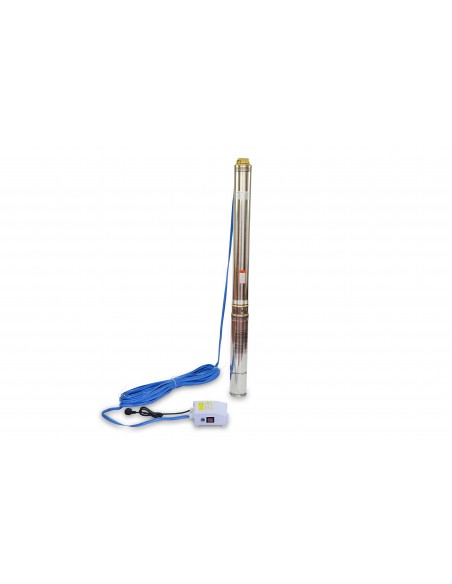 Grandmaster - Bomba De Agua Sumergible Para Pozo, 1500W/2CV, 10.62m3/h, Acero Inoxidable, Profundidad Máxima 40m, Cable Eléctrico 22m, 2850RPM, IP68 , 21 Impulsores