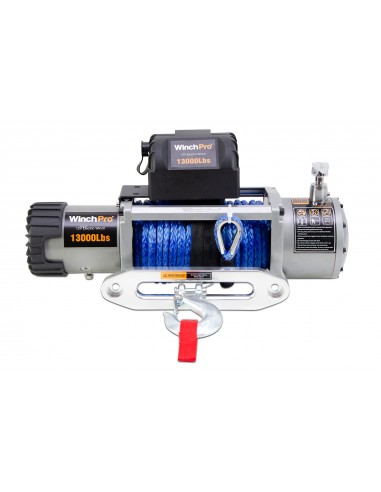 WinchPro - Cabrestante Eléctrico 12V 5900kg/13000lbs, 26m De Cuerda De Dyneema Sintética, 2 Mandos A Distancia Incluidos (1 Inalámbrico, 1 Cable), Para Offroad, 4x4, Remolques