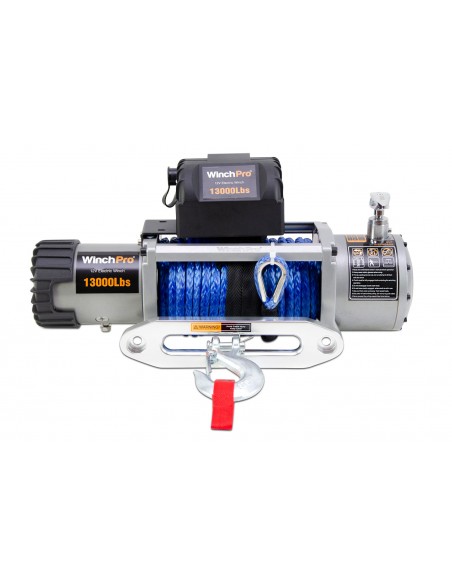 WinchPro - Cabrestante Eléctrico 12V 5900kg/13000lbs, 26m De Cuerda De Dyneema Sintética, 2 Mandos A Distancia Incluidos (1 Inalámbrico, 1 Cable), Para Offroad, 4x4, Remolques