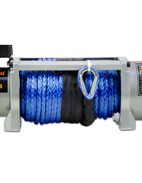 WinchPro - Cabrestante Eléctrico 12V 5900kg/13000lbs, 26m De Cuerda De Dyneema Sintética, 2 Mandos A Distancia Incluidos (1 Inalámbrico, 1 Cable), Para Offroad, 4x4, Remolques
