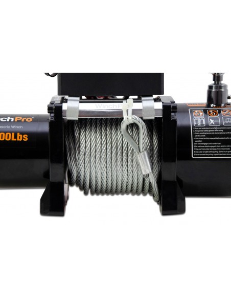 WinchPro - Cabrestante Eléctrico 12V 2700kg/6000lbs, 24m De Cuerda De Acero, 2 Mandos A Distancia Incluidos (1 Inalámbrico, 1 Cable), Ideal Para Atv, Buggies, Remolques, Quads Y Barcos