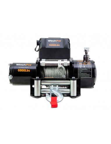 WinchPro - Cabrestante Eléctrico 12V 2700kg/6000lbs, 24m De Cuerda De Acero, 2 Mandos A Distancia Incluidos (1 Inalámbrico, 1 Cable), Ideal Para Atv, Buggies, Remolques, Quads Y Barcos