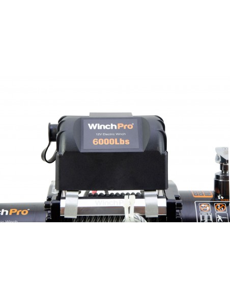 WinchPro - Cabrestante Eléctrico 12V 2700kg/6000lbs, 24m De Cuerda De Acero, 2 Mandos A Distancia Incluidos (1 Inalámbrico, 1 Cable), Ideal Para Atv, Buggies, Remolques, Quads Y Barcos